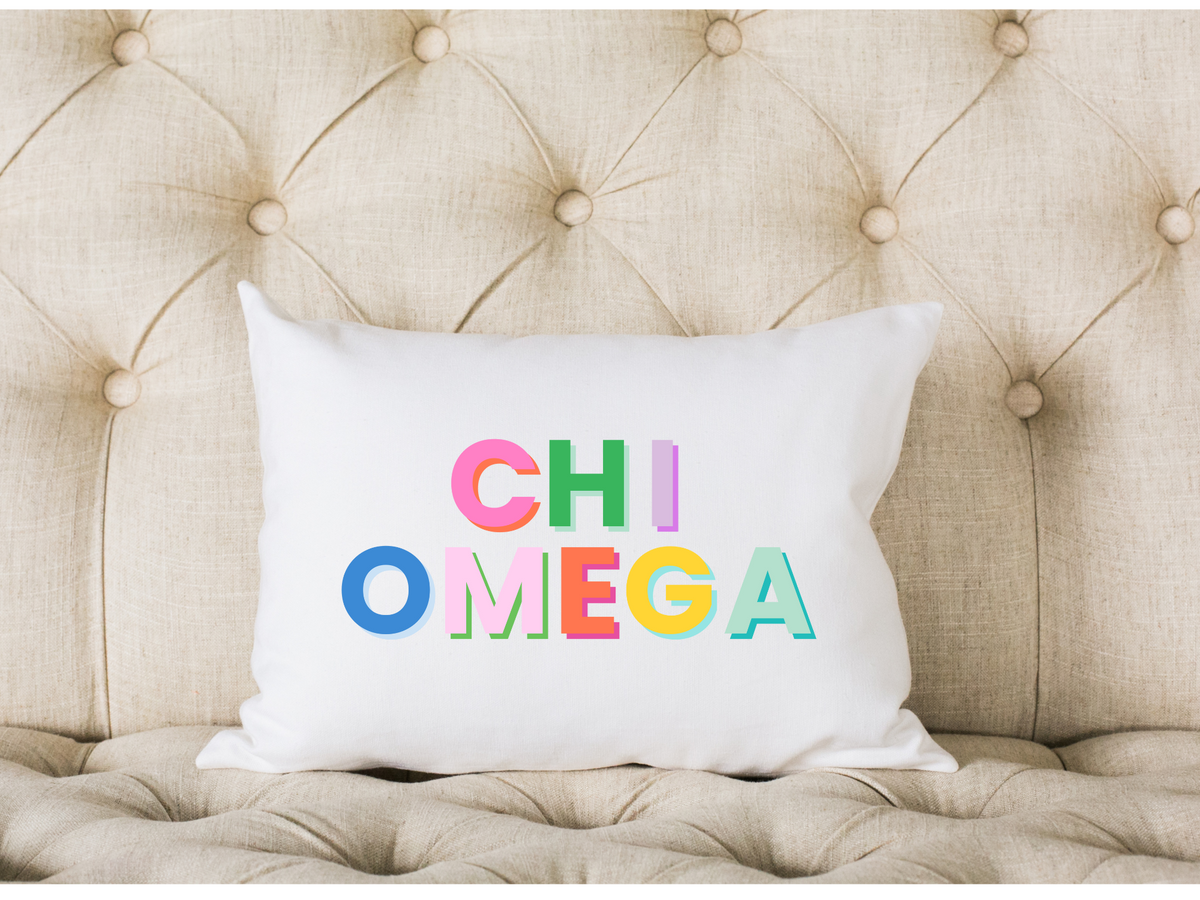 Bright Colorblock Sorority Gift Accent Pillow *Licensed bid day gift