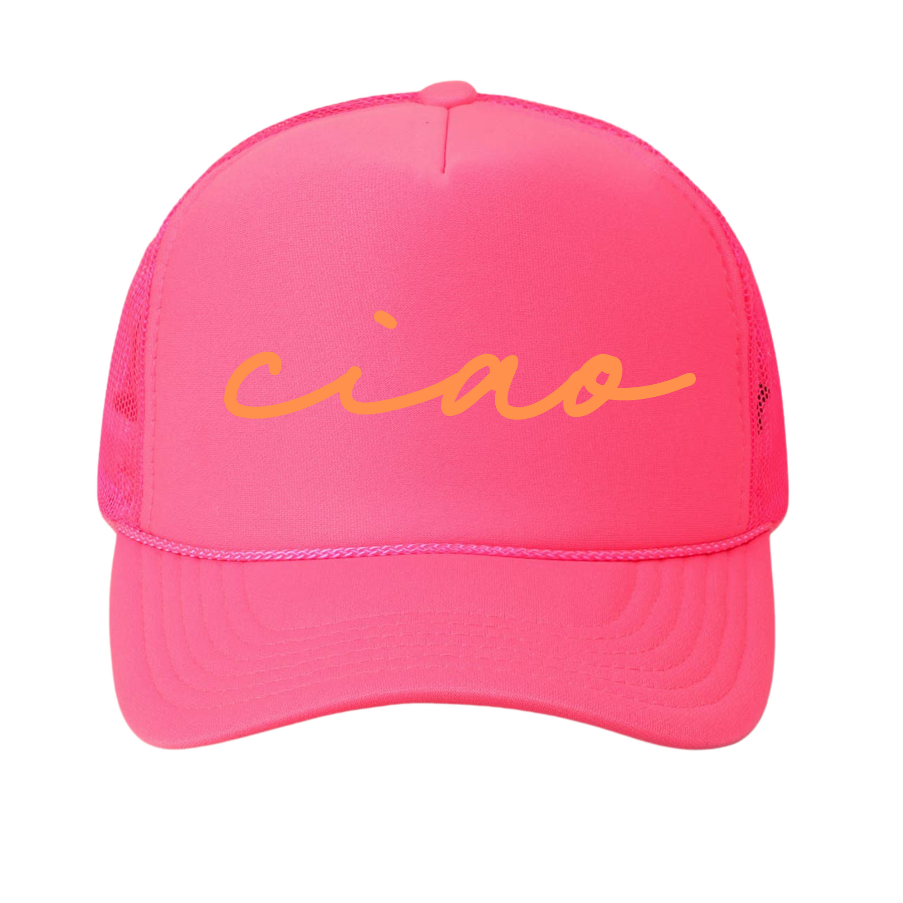Ciao Trucker Hat | Pink + Orange