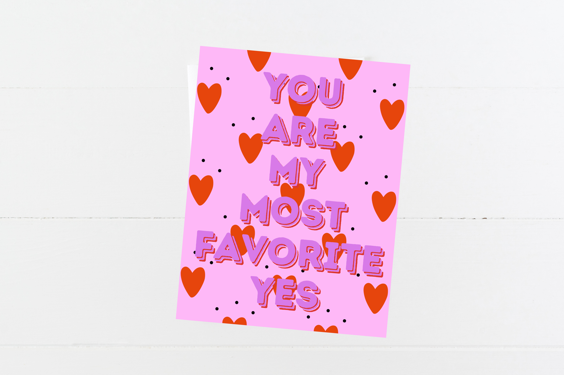 Favorite Yes Love Anniversary Card. Warehouse Sale