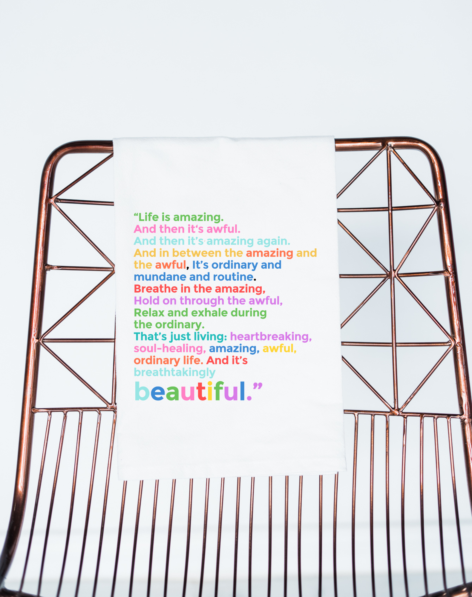 Life is Amazing Colorful Gift Towel - Aspen Lane