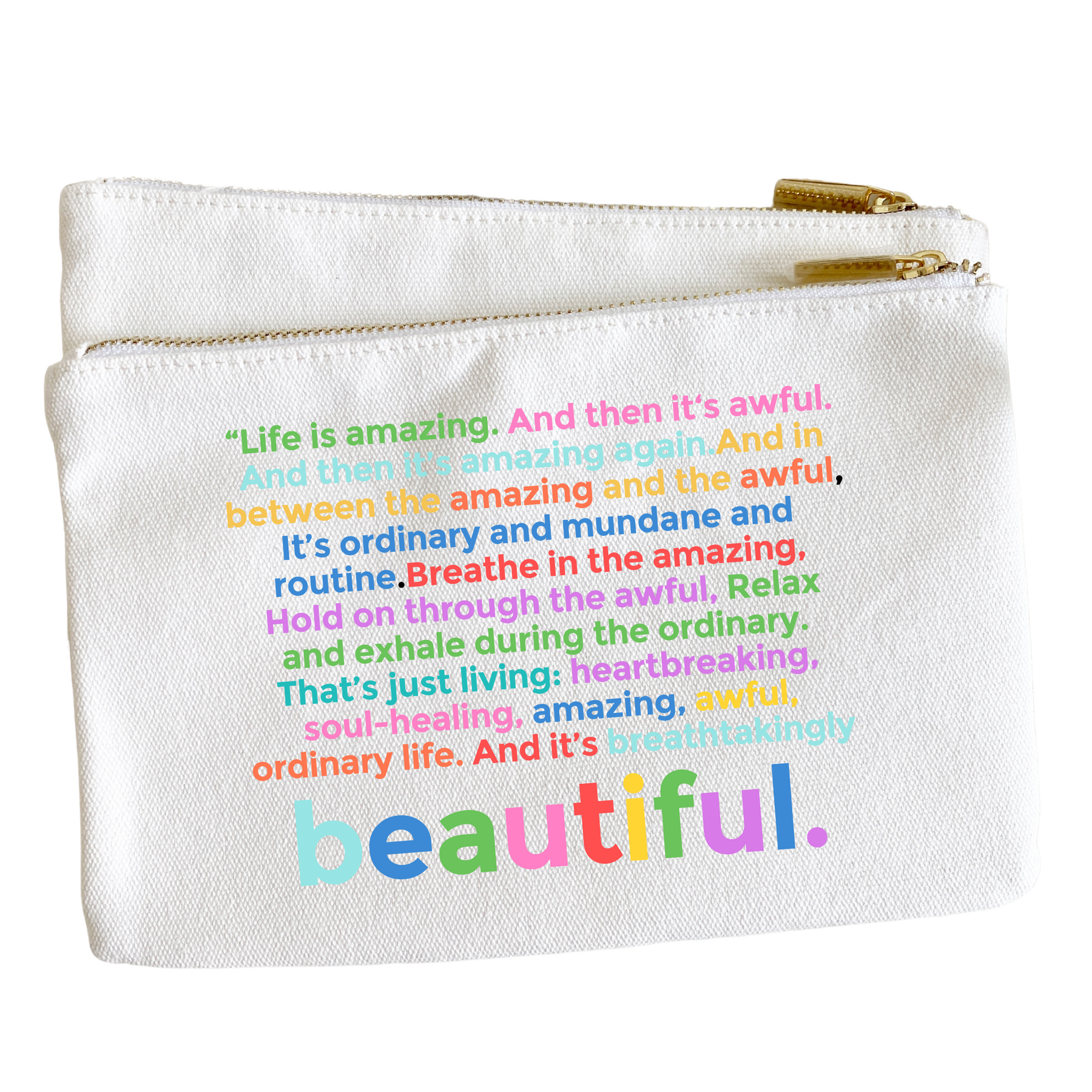 Life is Amazing Canvas Pouch - Aspen Lane