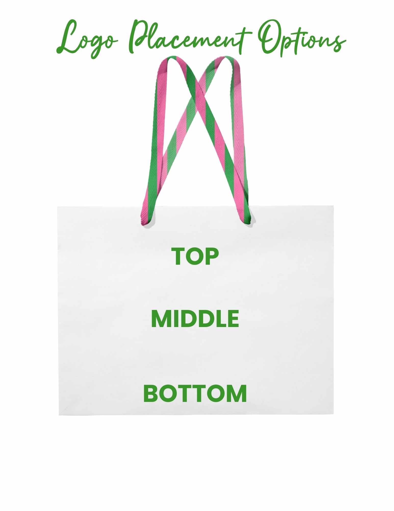 Stripe Ribbon White Custom Logo Bag | Pink & Black | FREE FREIGHT