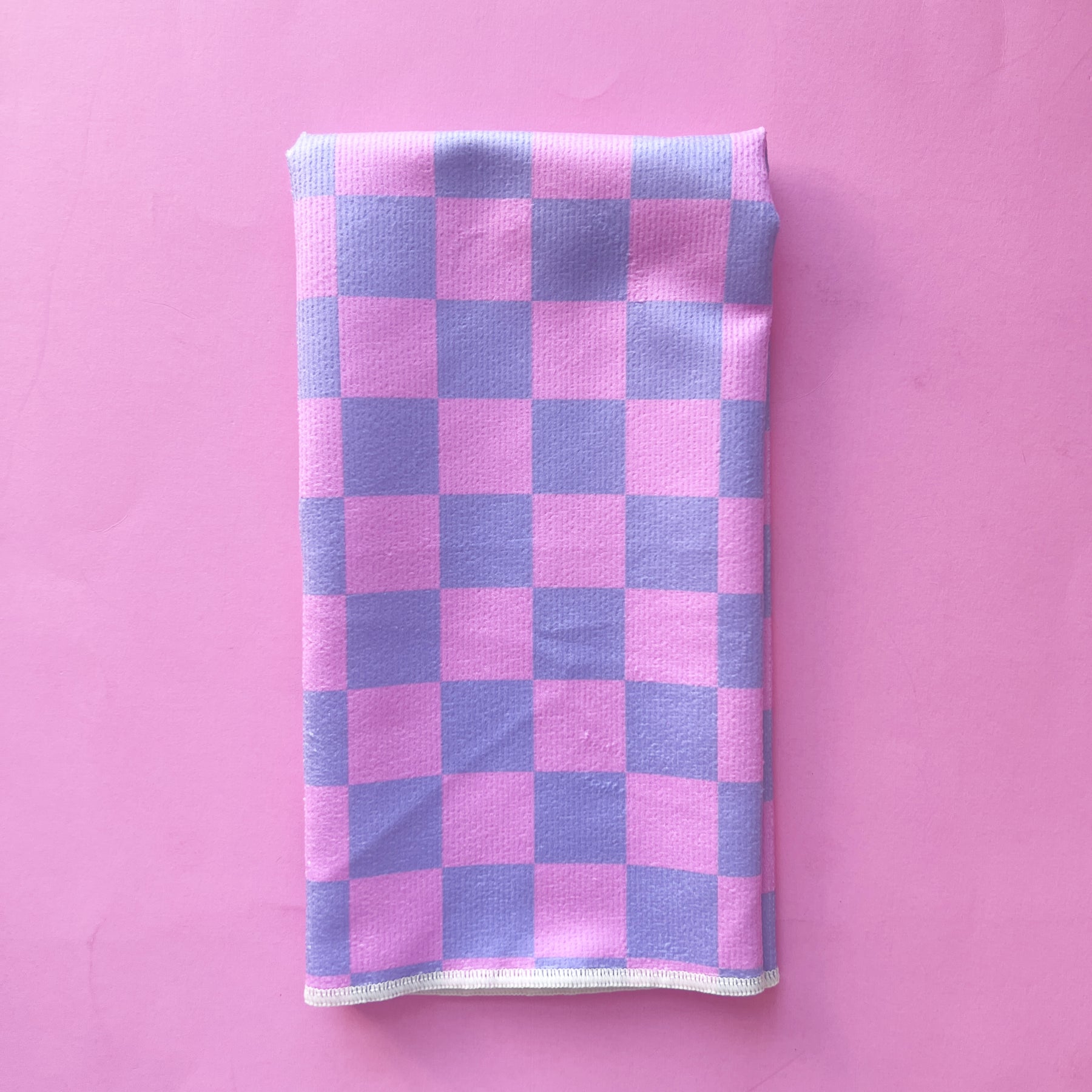 Bright Check Printed Towel | Purple + Pink - Aspen Lane