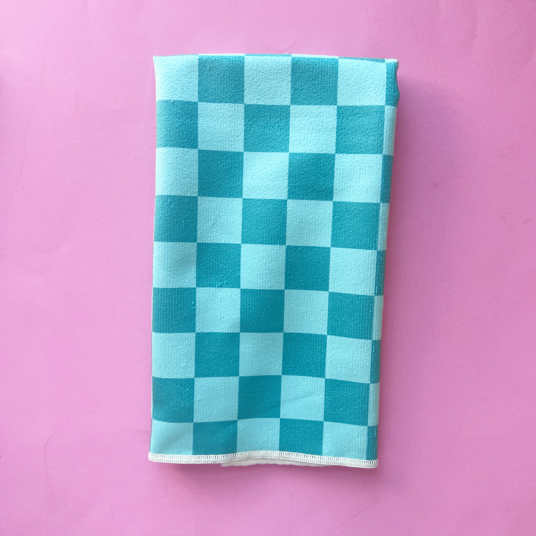 Bright Check Printed Towel | Green Check