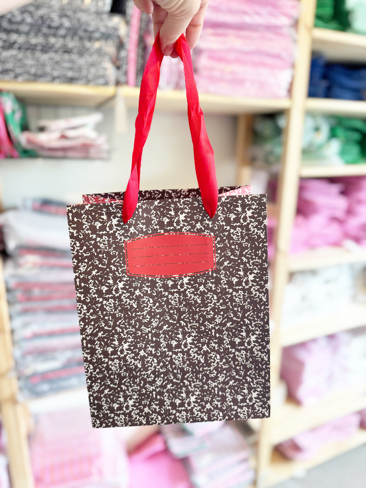 Composition Paper Gift Bag SET OF 6 | Black | Warehouse Sale - Aspen Lane