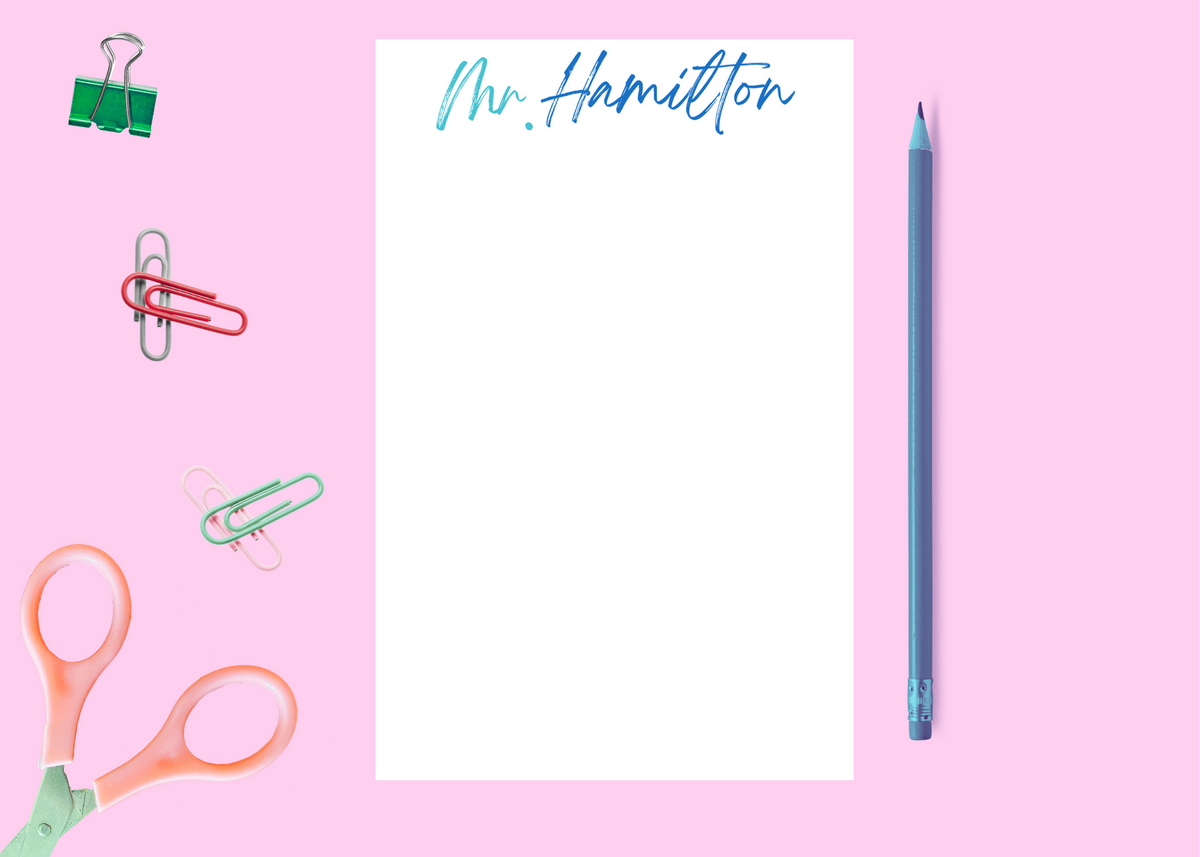 Script Name Personalized Notepad