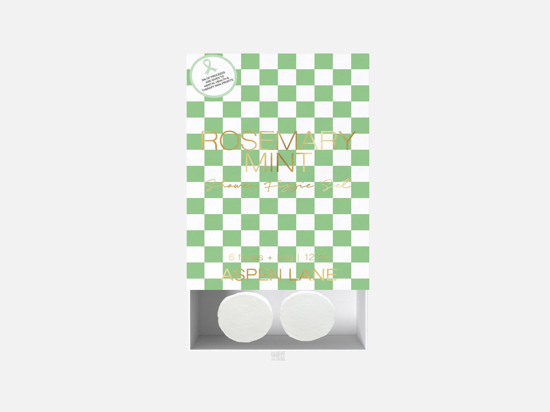 Rosemary Mint Check Steamer Fizzie Set - Aspen Lane