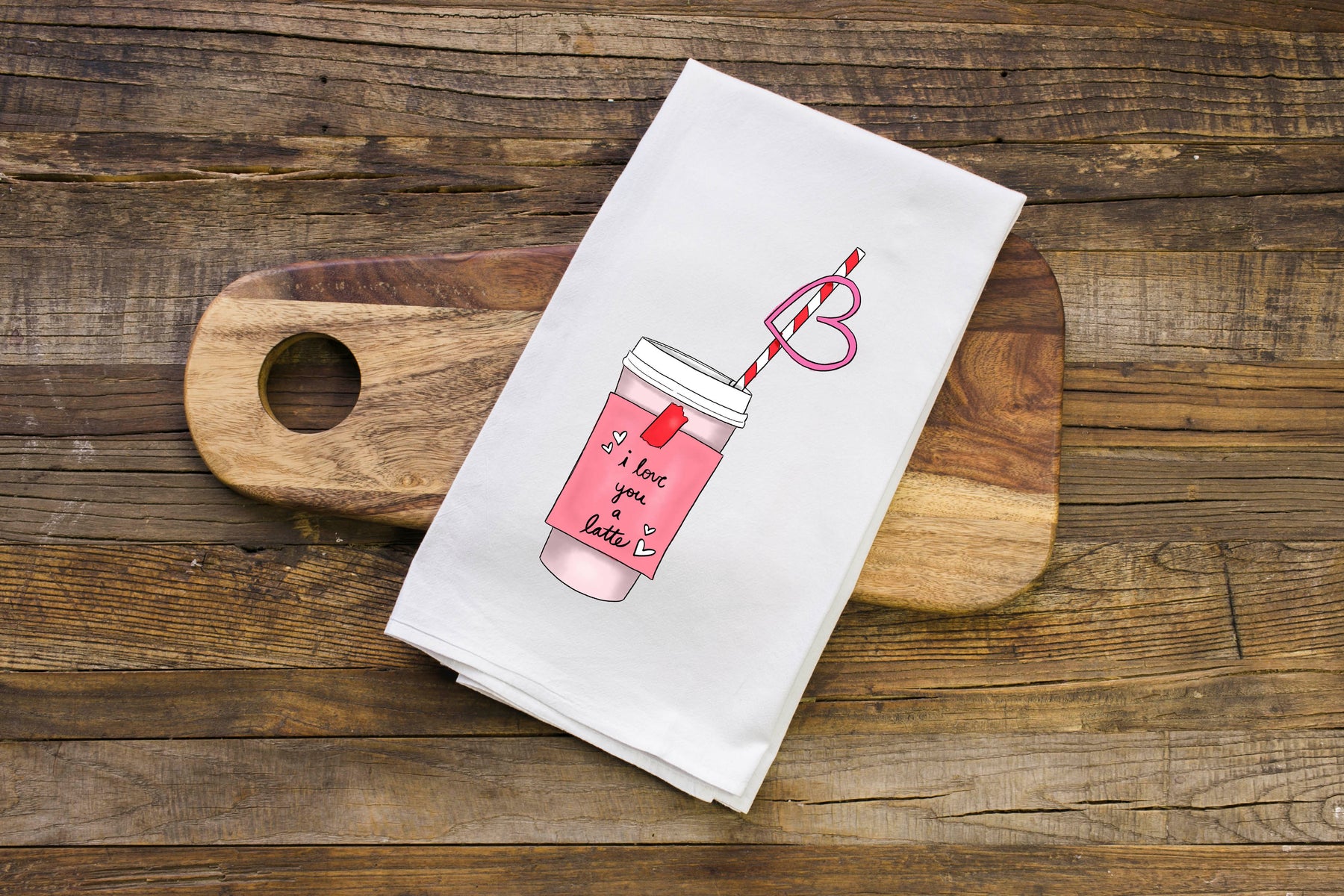 I Love You a Latte Valentine's Day Flour Sack Towel - Aspen Lane