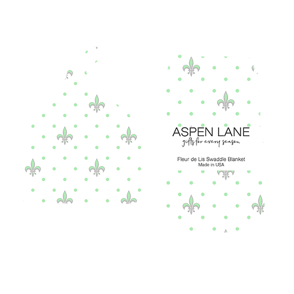 Fleur de Lis Blanket, Hat, or Headband : Mint Green - Aspen Lane 