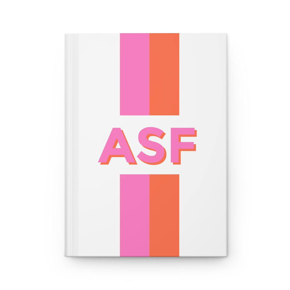Monogram Stripe Personalized Journal | White w/ Pink + Orange Stripe