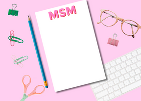 Block Initial Monogram Personalized Notepad - Aspen Lane 