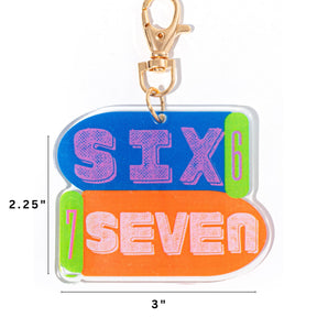 6 7 Six Seven Acrylic Backpack Charm or Ornament | Case of 10 Bulk Wholesale