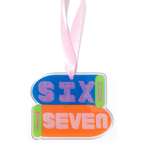 6 7 Six Seven Acrylic Backpack Charm or Ornament | Case of 10 Bulk Wholesale