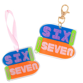 6 7 Six Seven Acrylic Backpack Charm or Ornament | Case of 10 Bulk Wholesale