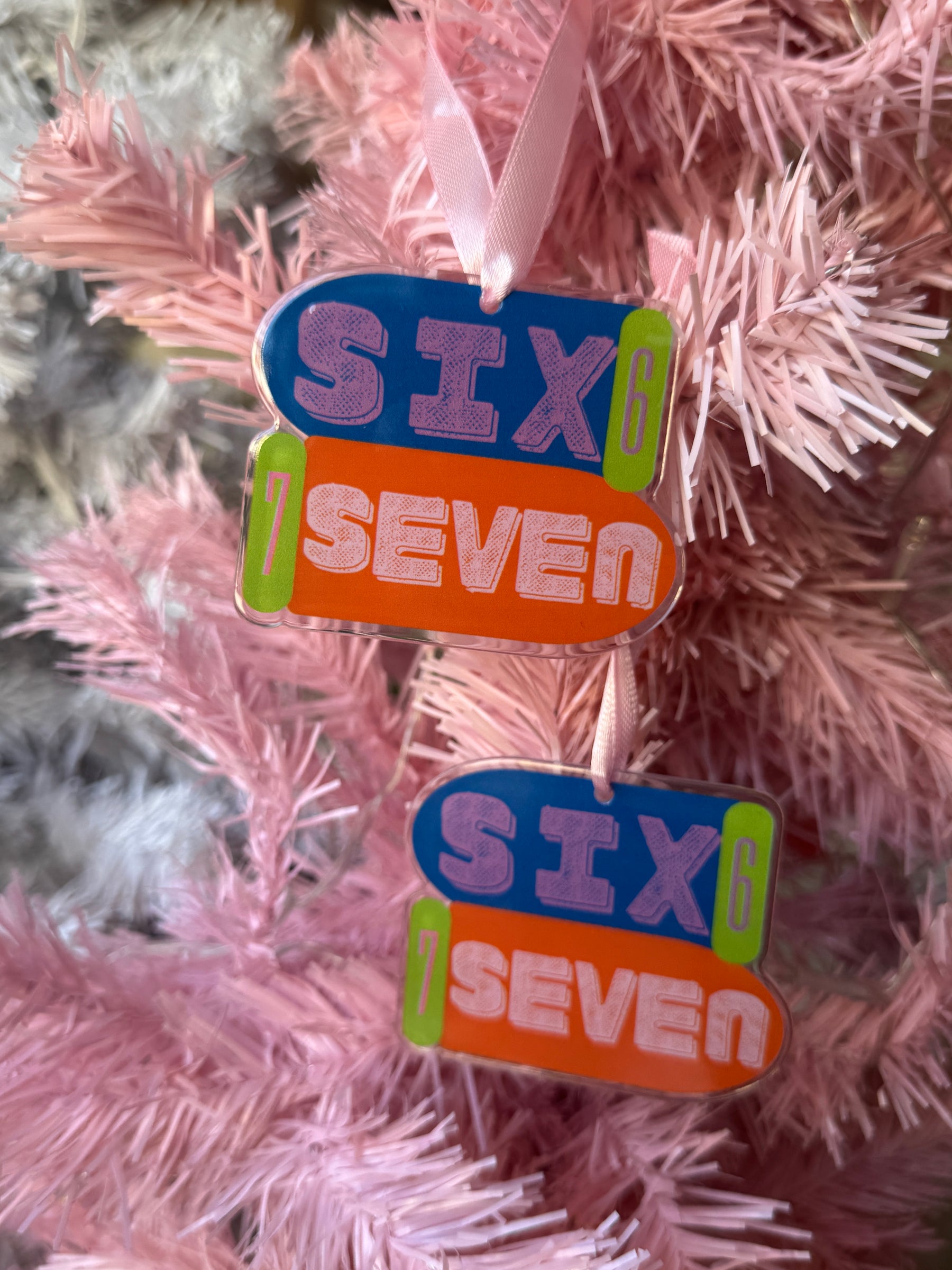 6 7 Six Seven Acrylic Backpack Charm or Ornament | Case of 10 Bulk Wholesale