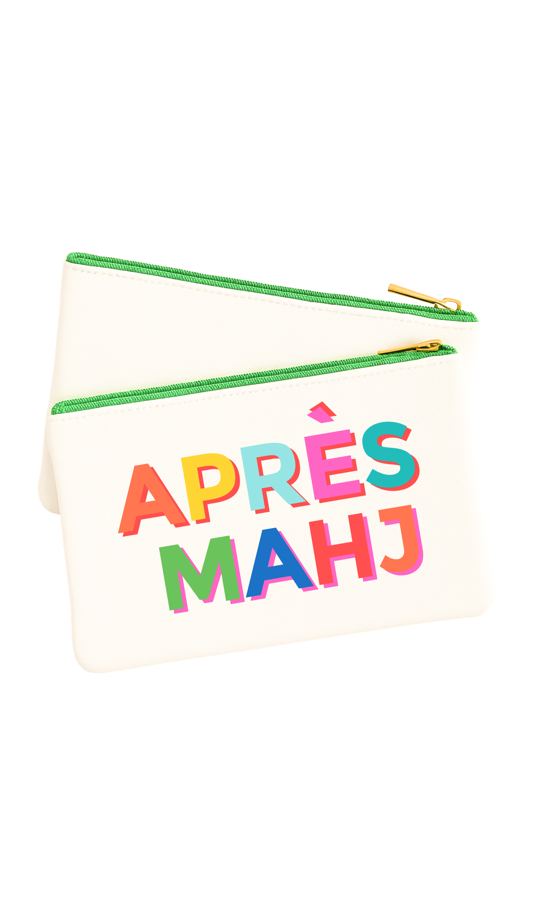Apres Mahj Mahjong Leatherette Stripe Pouch
