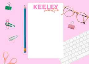 Block + Script Personalized Colorful Notepad - Aspen Lane 