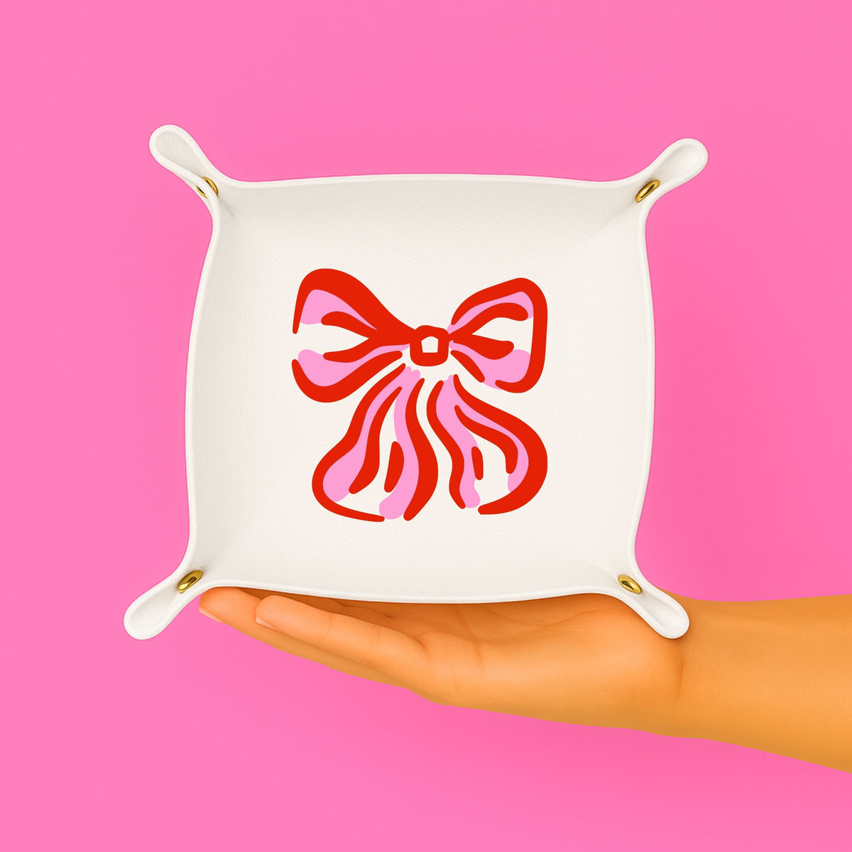 Bow Snap Trinket Tray | White