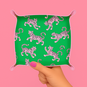 Snap Trinket Gift Tray | Green & Pink Tiger - Aspen Lane 