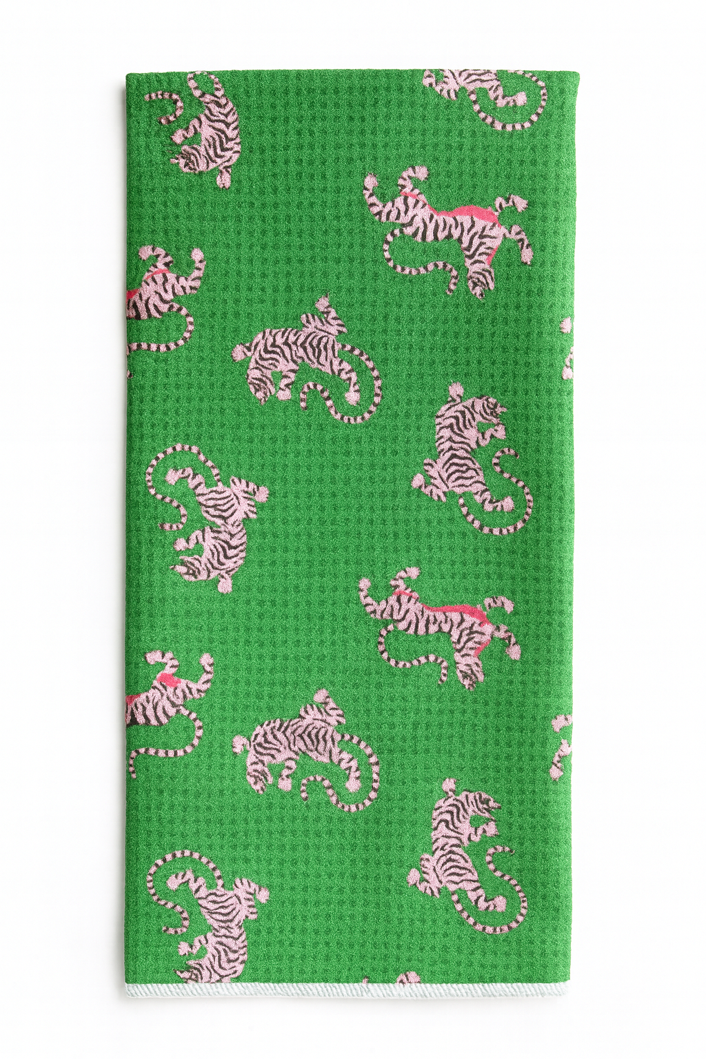 Green & Pink Tiger Printed towel