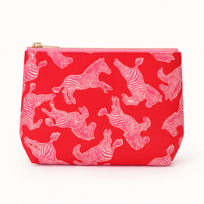 Pink & Red Zebra | Leatherette Pouch - Aspen Lane 