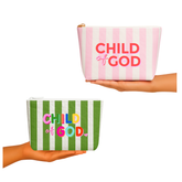 Child of God | Preppy stripe water resistant gift pouch - Aspen Lane 