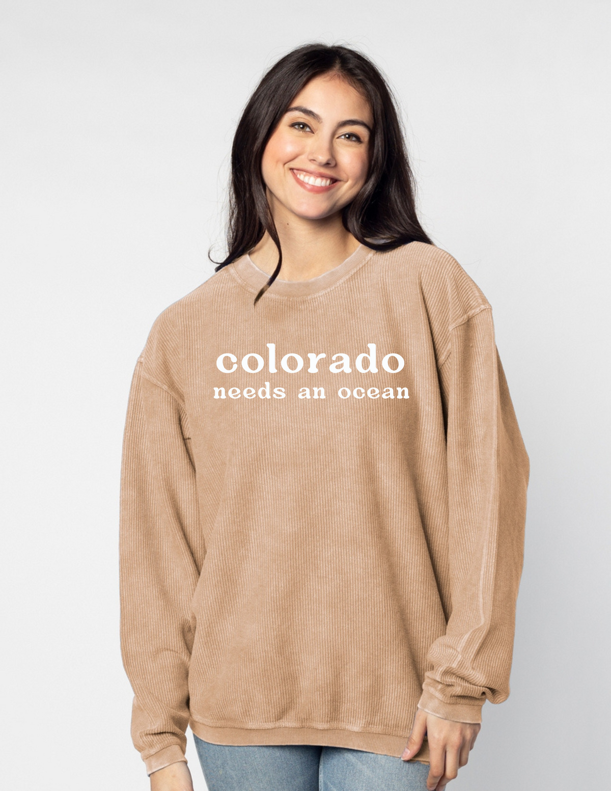 Corded Colorado Needs an Ocean Sweatshirt | Sand - Aspen Lane 