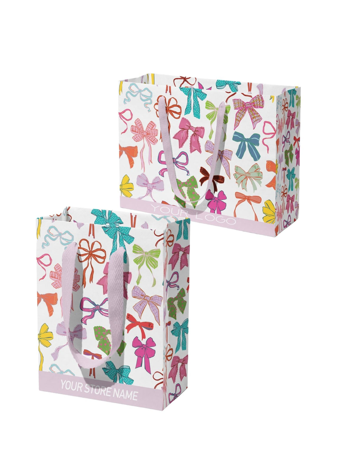 Colorblock Bow Coquette Custom Logo Bag | w/ your logo | FREE FREIGHT