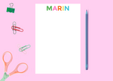Colorful First Name Personalized Notepad - Aspen Lane 