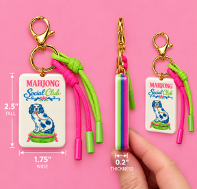 Mahjong Social Club Tile Bag Tag & Keychain