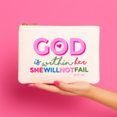 God is Within Her | Canvas gift pouch