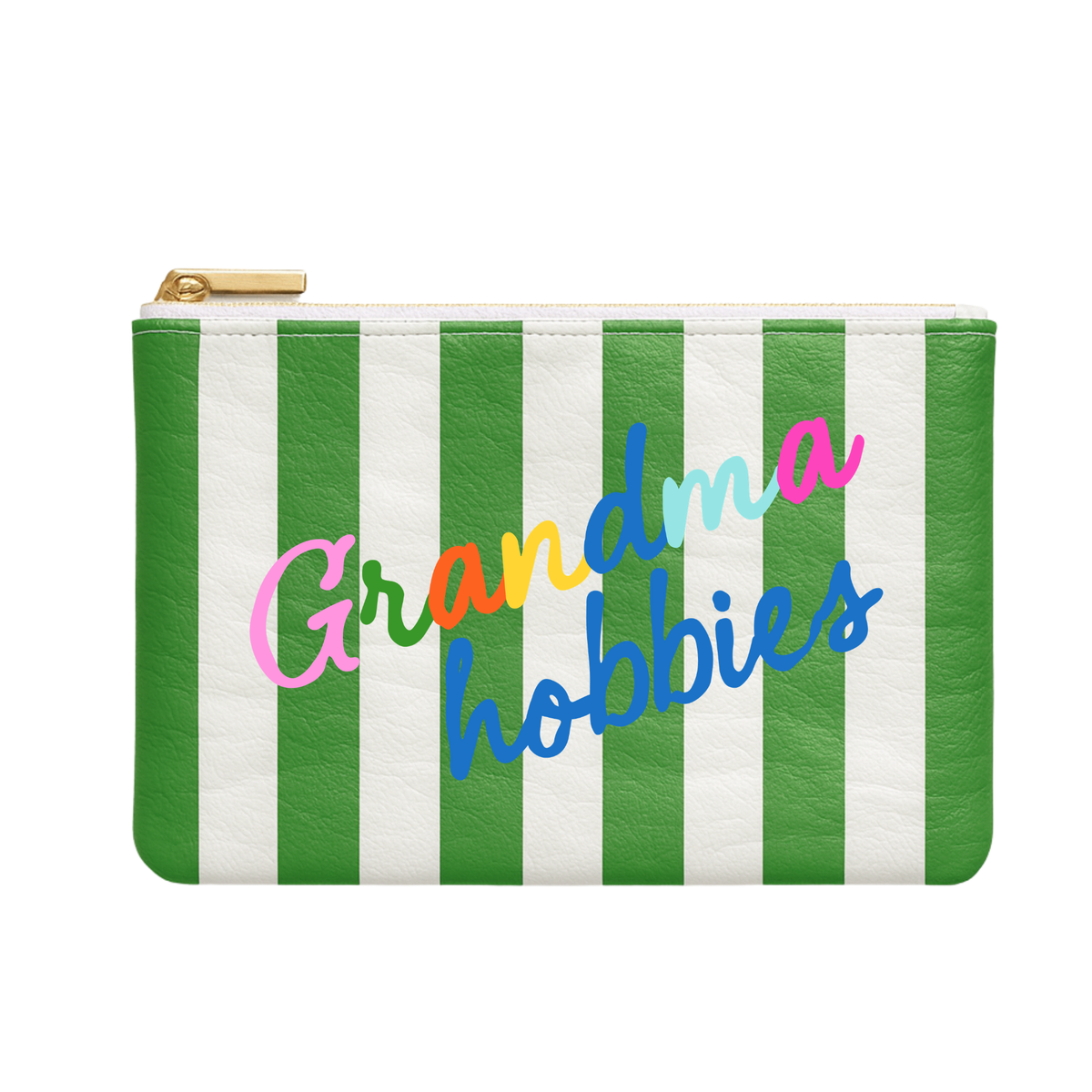 Grandma Hobby Green Stripe | Medium Project Bag - Aspen Lane 