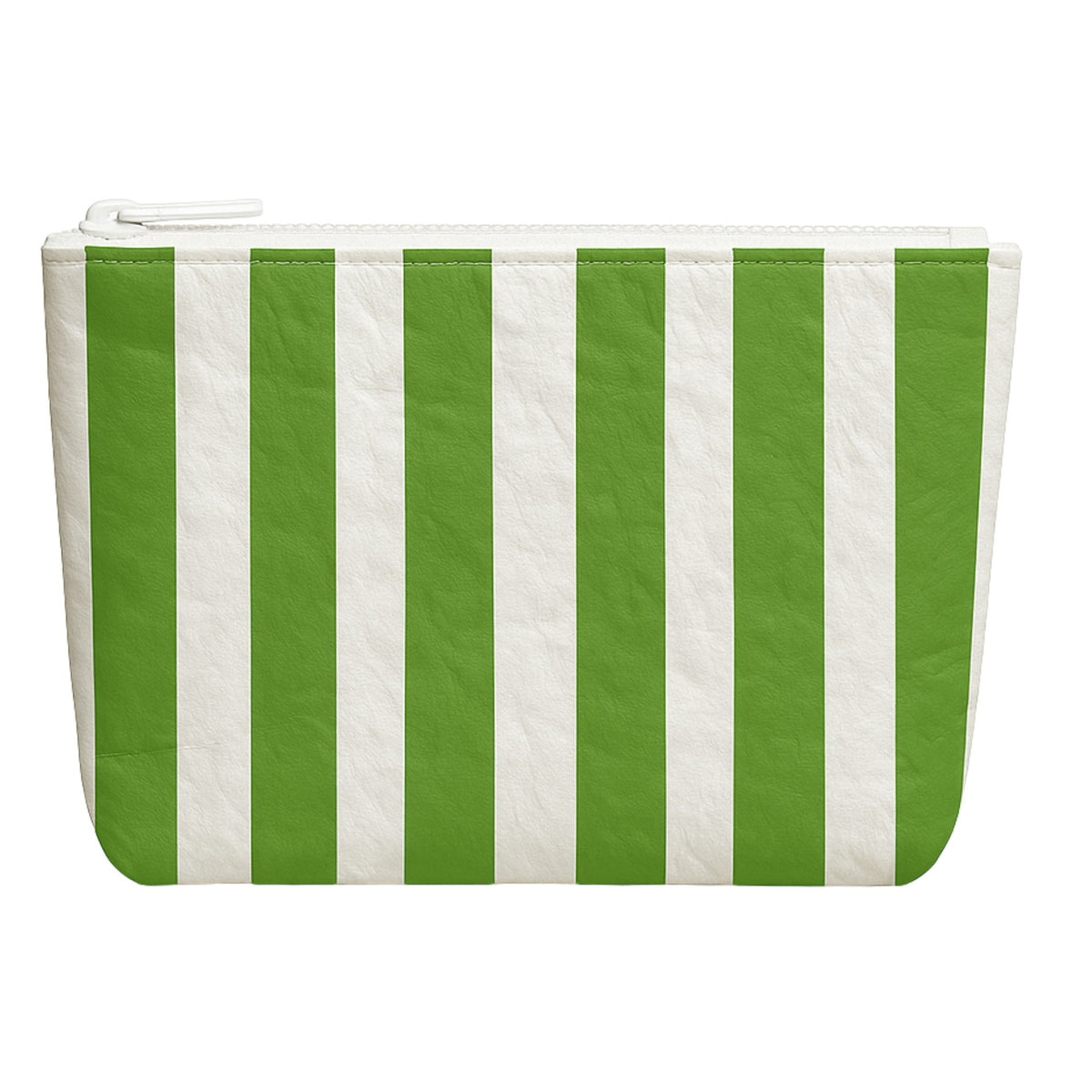 (Pre-order 9/30 ship) Green Stripe Tyvek Flat Zip Pouch Waterproof Pouch | Case of 20 | Bulk Wholesale