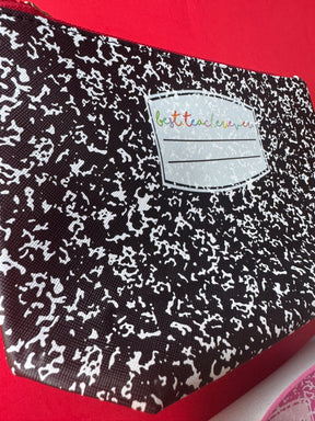 Best Teacher Composition Notepad Leatherette Gift Pouch | Teacher Appreciation