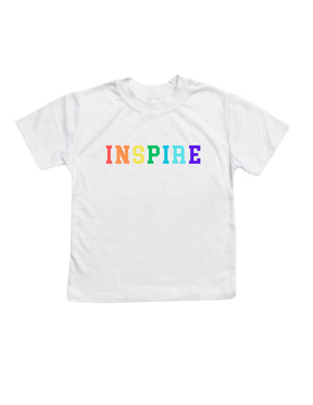 Inspire White Colorful Soft T-Shirt - Aspen Lane 