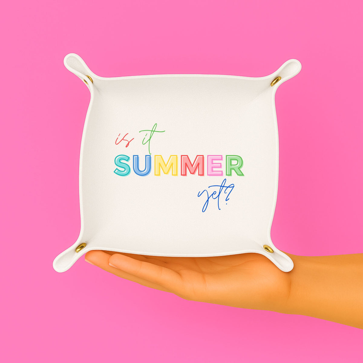 Is it Summer Yet Snap Teacher Trinket Tray | White