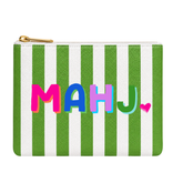 Mahj Leather 8"x10" Stripe Tile & Accessory Mahjong Bag