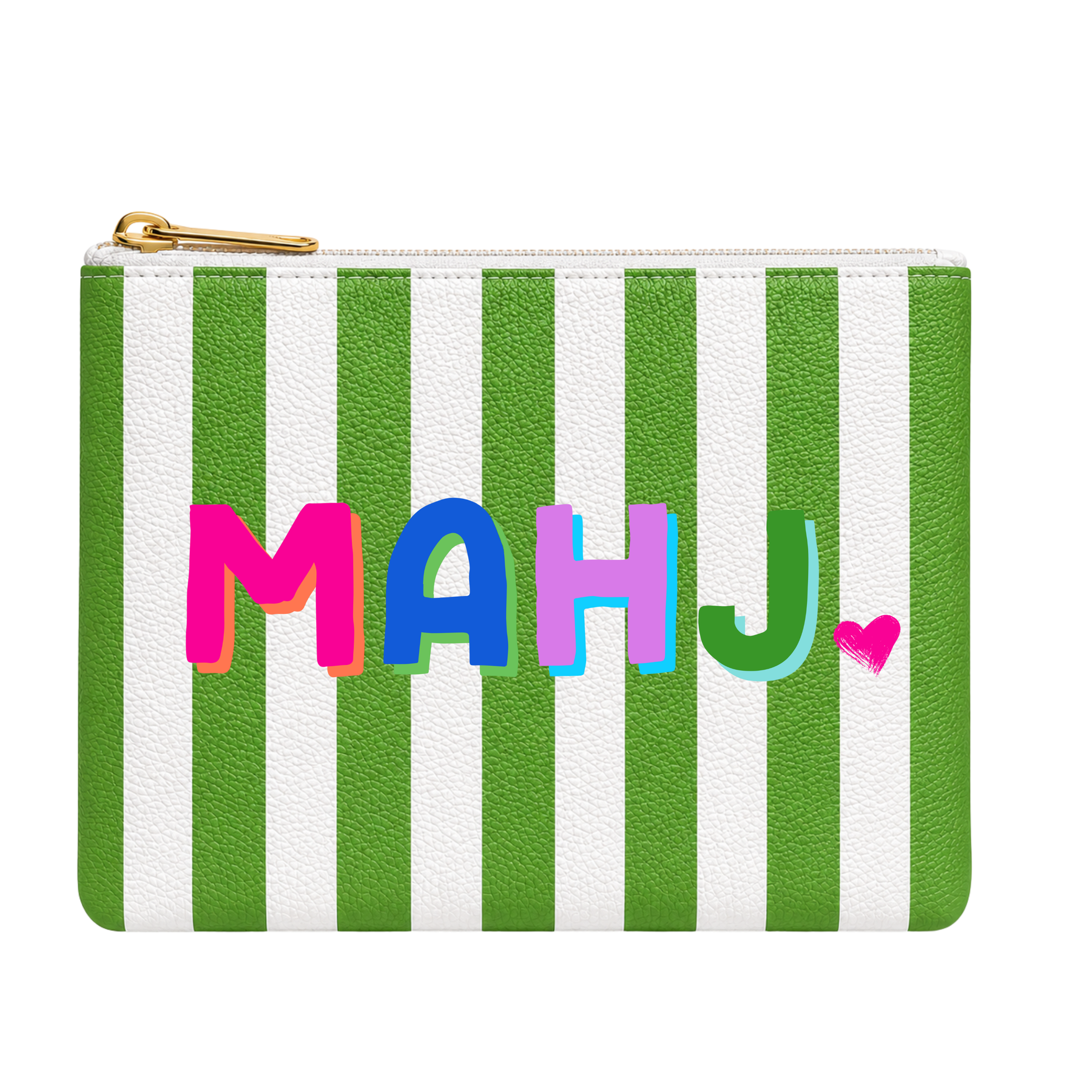 Mahj Leather 8"x10" Stripe Tile & Accessory Mahjong Bag