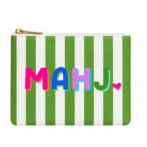 Mahj Leather 8"x10" Stripe Tile & Accessory Mahjong Bag