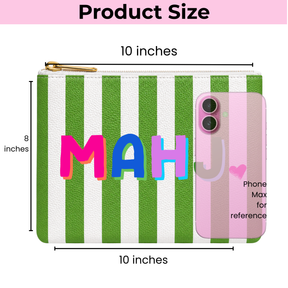 Mahj Leather 8"x10" Stripe Tile & Accessory Mahjong Bag