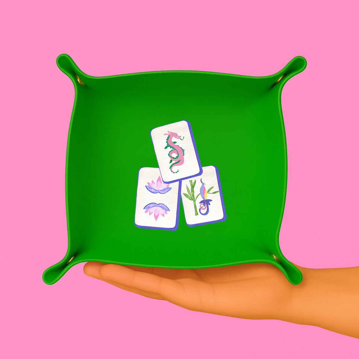 Green Tile Mahjong Gift Trinket Tray