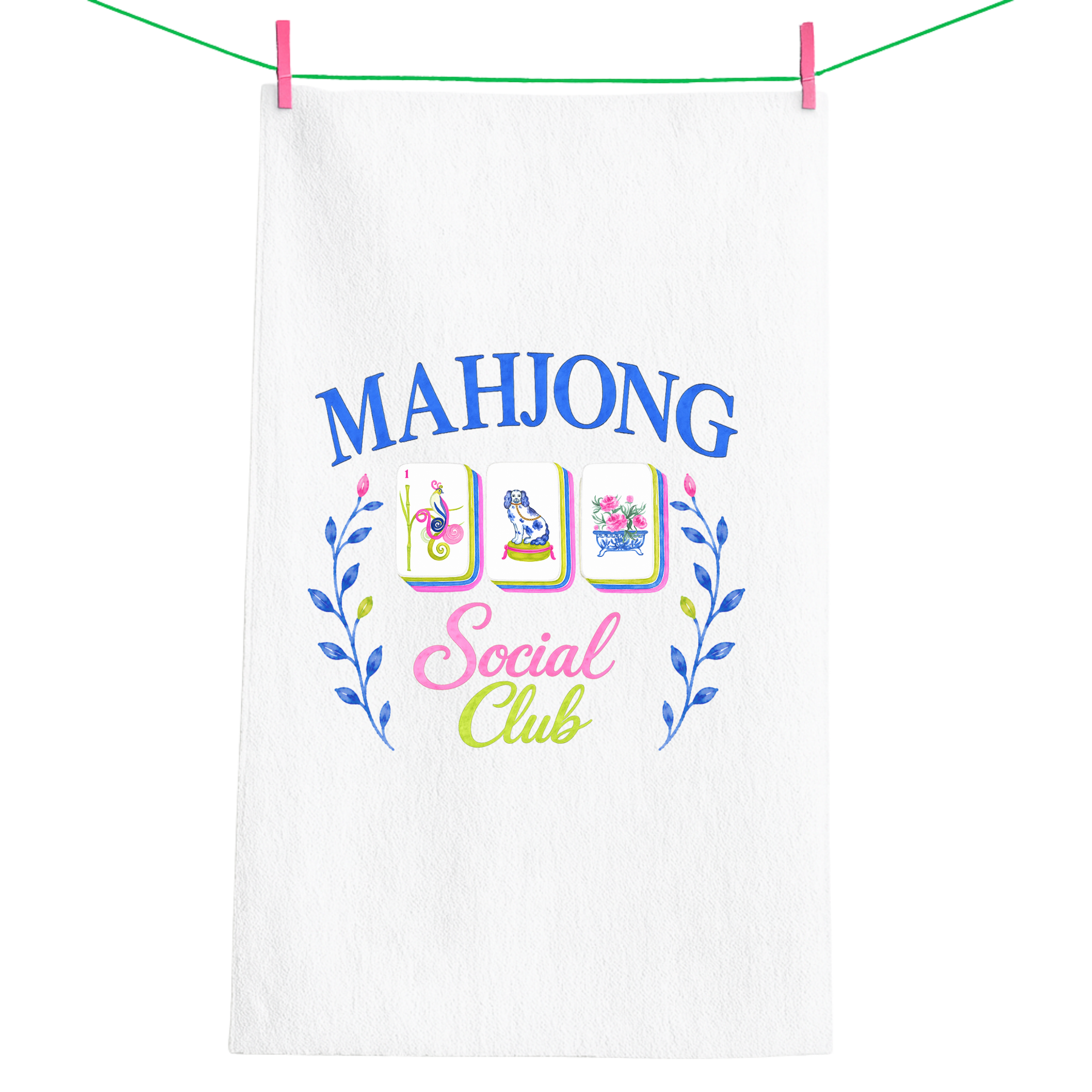 Mahjong Social Cub Gift Towel | Blue