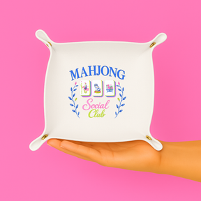 Mahjong Social Club leather trinket tray snap tray