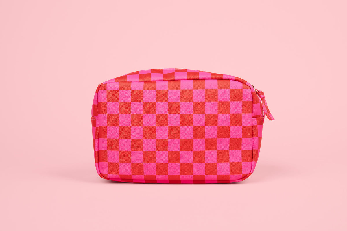 Checkered Makeup Pouch | Case of 10 | Bulk Wholesale