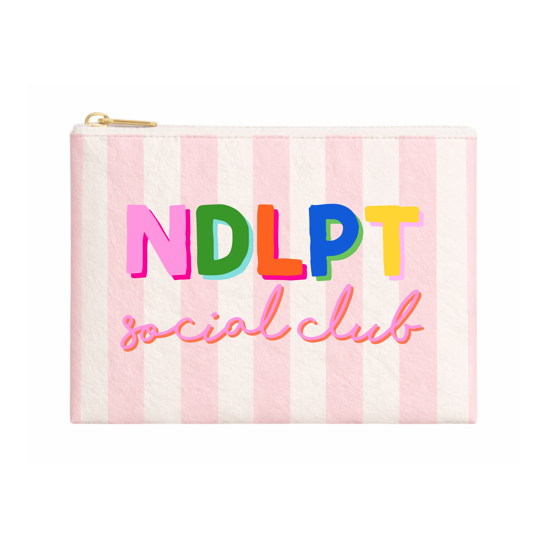 NDLPT Social Club Pink Stripe | Medium Project Bag - Aspen Lane 