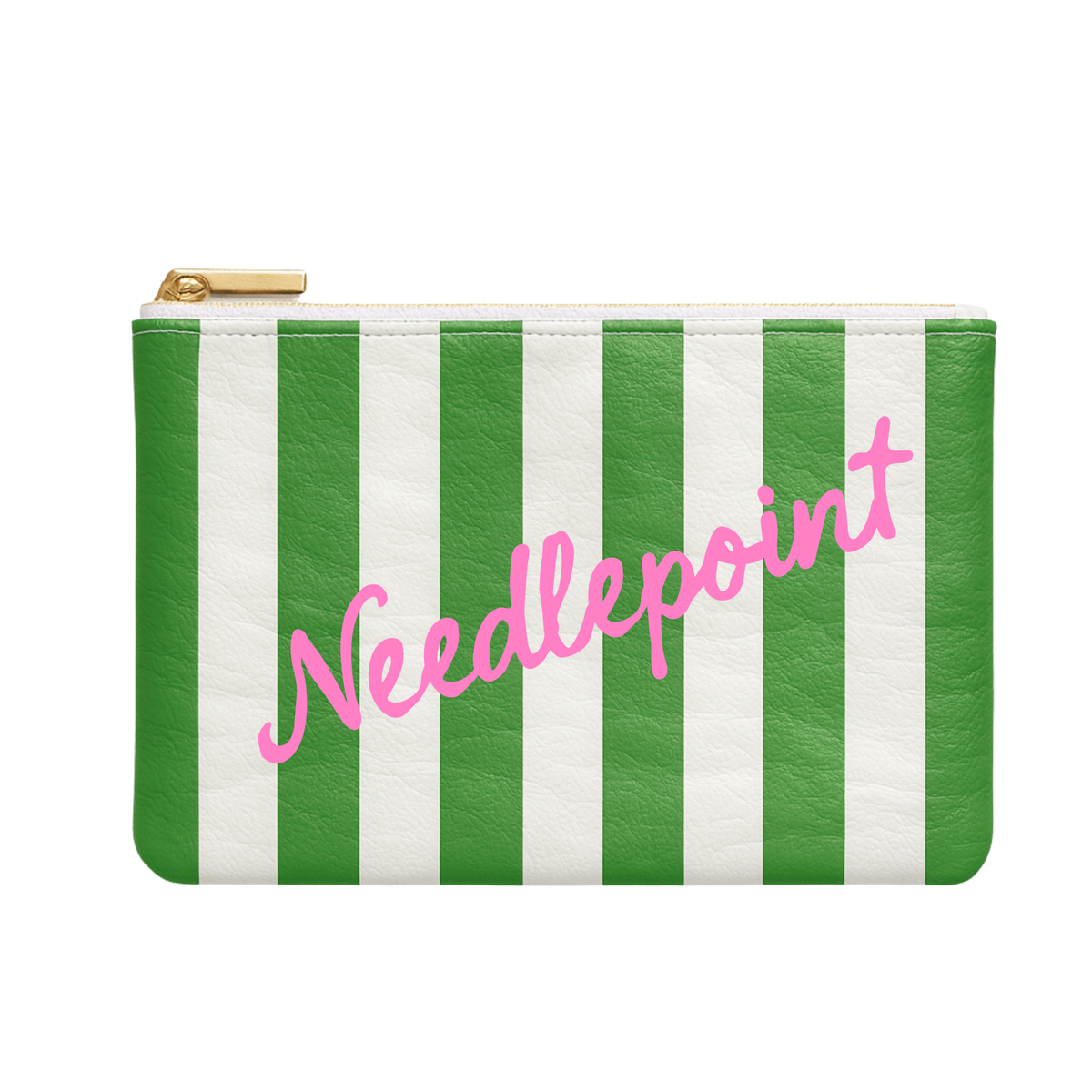 Needlepoint Green Stripe | Medium Project Bag - Aspen Lane 