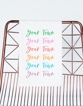 Bright Ombre (Your City or State) Custom Towel | Bulk Wholesale Name Drop