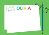 Personalized From the Desk of Colorful Notecards | Set of 10 - Aspen Lane 