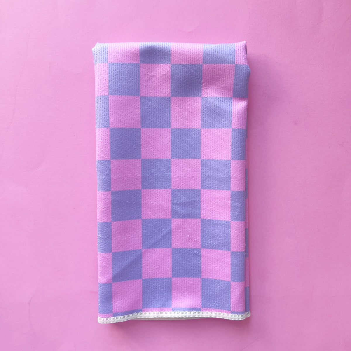Bright Check Printed Towel | Purple + Pink