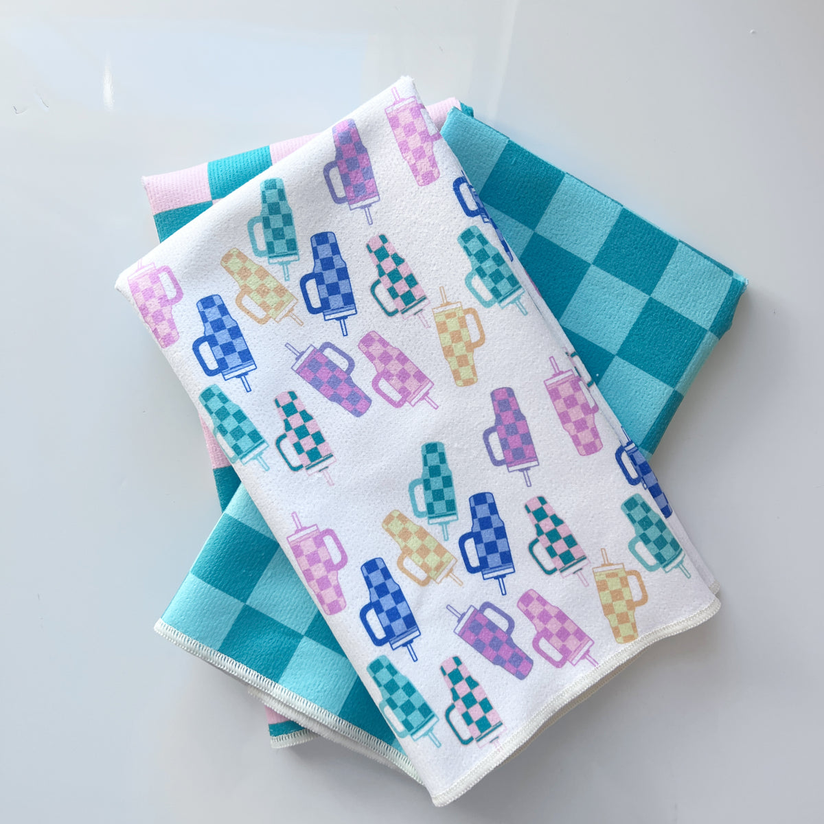 The Cup Check Printed Towel